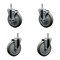 Service Caster 5'' Gray Poly Wheel Swivel 7/16'' Grip Ring Stem Caster Set 2 Brakes, 4PK SCC-GR20S514-PPUB-TLB-716138-2-S-2 - alternate 1